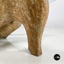 Italian modern concrete and glass coffee table Kamasutra by Claudio Trevi, 1970s