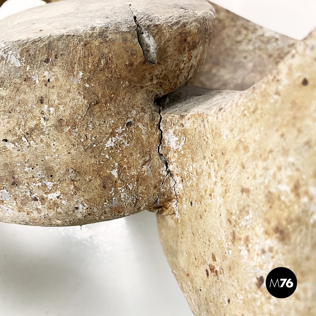 Italian modern concrete and glass coffee table Kamasutra by Claudio Trevi, 1970s