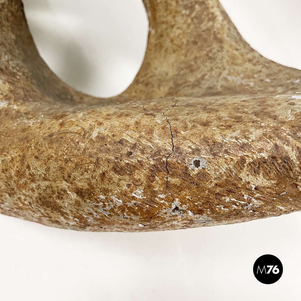 Italian modern concrete and glass coffee table Kamasutra by Claudio Trevi, 1970s