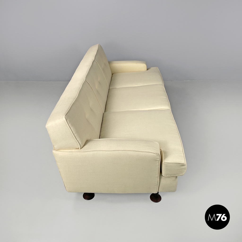 Italian mid-century modern cream white sofa Square Marco Zanuso for Arflex 1960s