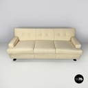 Italian mid-century modern cream white sofa Square Marco Zanuso for Arflex 1960s