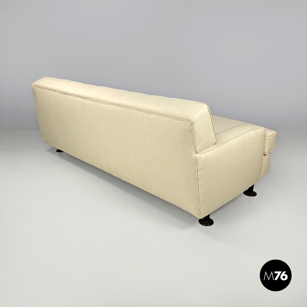 Italian mid-century modern cream white sofa Square Marco Zanuso for Arflex 1960s