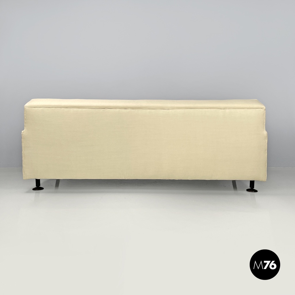 Italian mid-century modern cream white sofa Square Marco Zanuso for Arflex 1960s