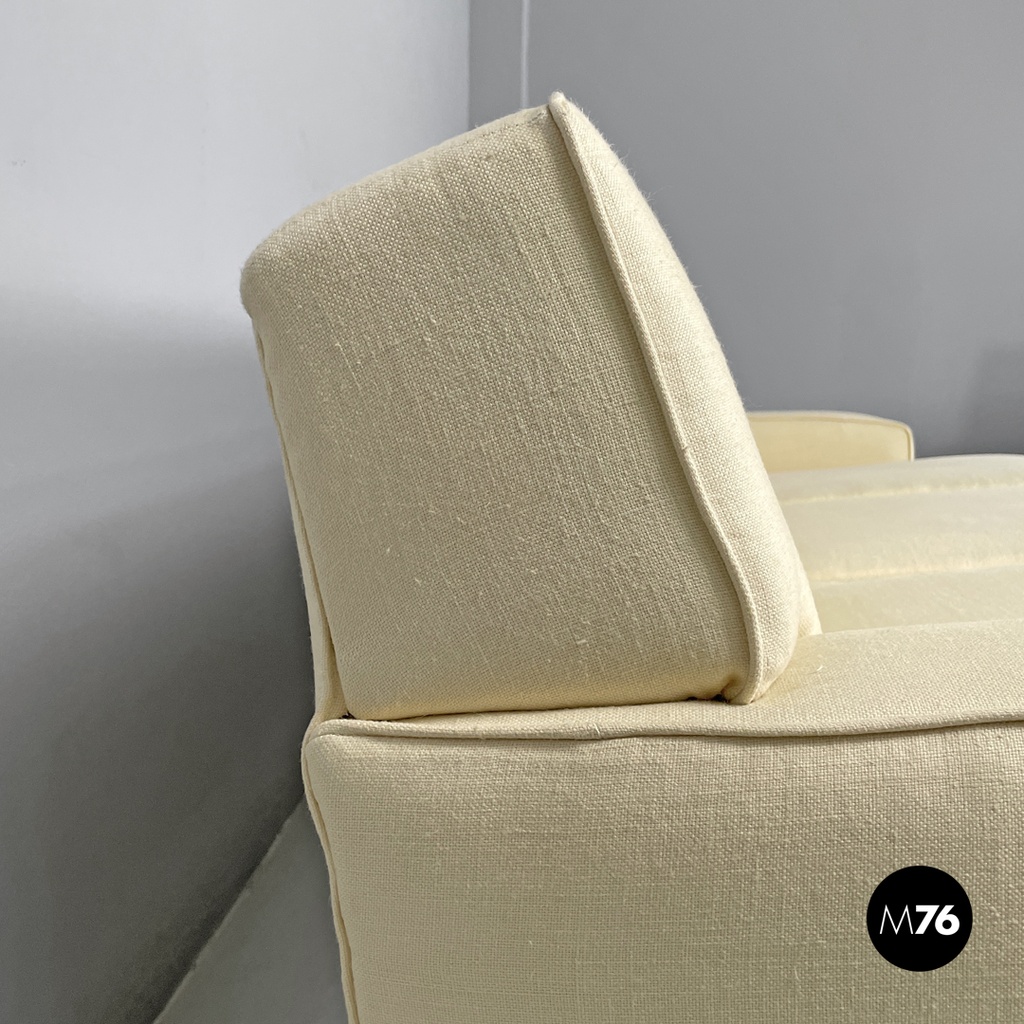 Italian mid-century modern cream white sofa Square Marco Zanuso for Arflex 1960s