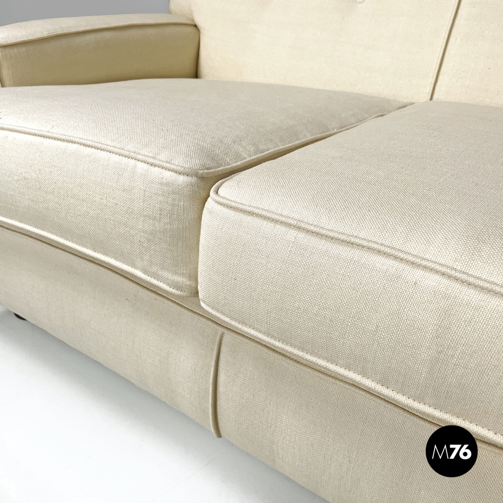 Italian mid-century modern cream white sofa Square Marco Zanuso for Arflex 1960s