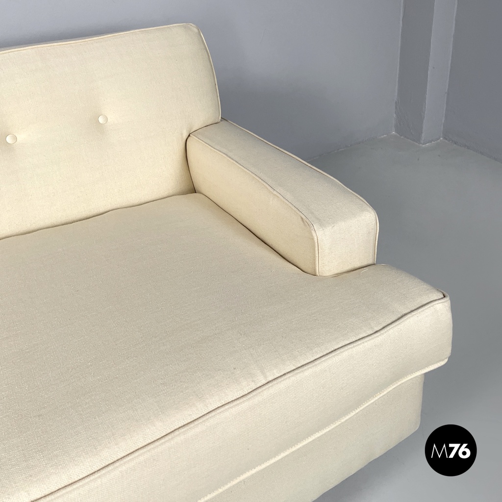 Italian mid-century modern cream white sofa Square Marco Zanuso for Arflex 1960s