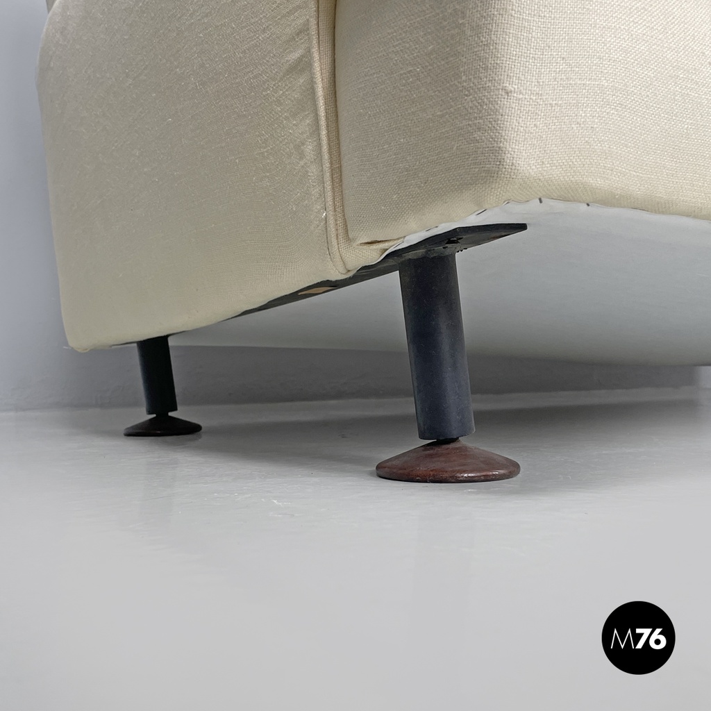 Italian mid-century modern cream white sofa Square Marco Zanuso for Arflex 1960s