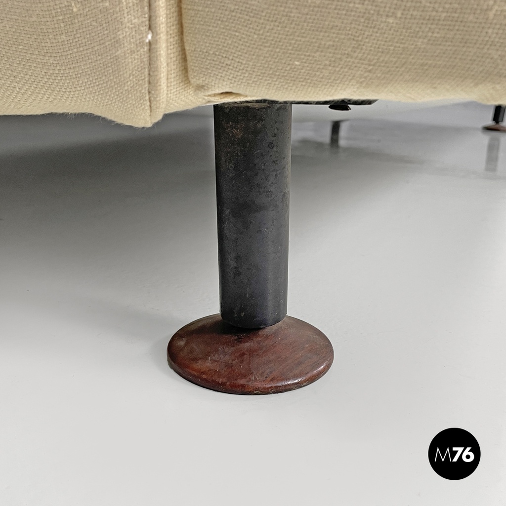 Italian mid-century modern cream white sofa Square Marco Zanuso for Arflex 1960s