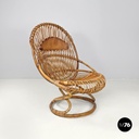 Poltrona in rattan Tre Cerchi di Tito Agnoli per Bonacina, 1960 ca.