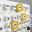 Italian modern yellow rings for the perpetual wall calendar by Ring A Date, 2020