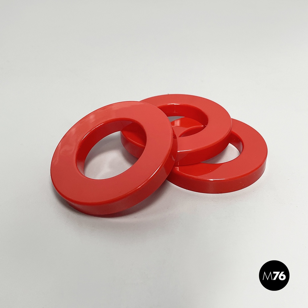 Italian modern red rings for the perpetual wall calendar by Ring A Date, 2020s