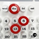 Italian modern red rings for the perpetual wall calendar by Ring A Date, 2020s