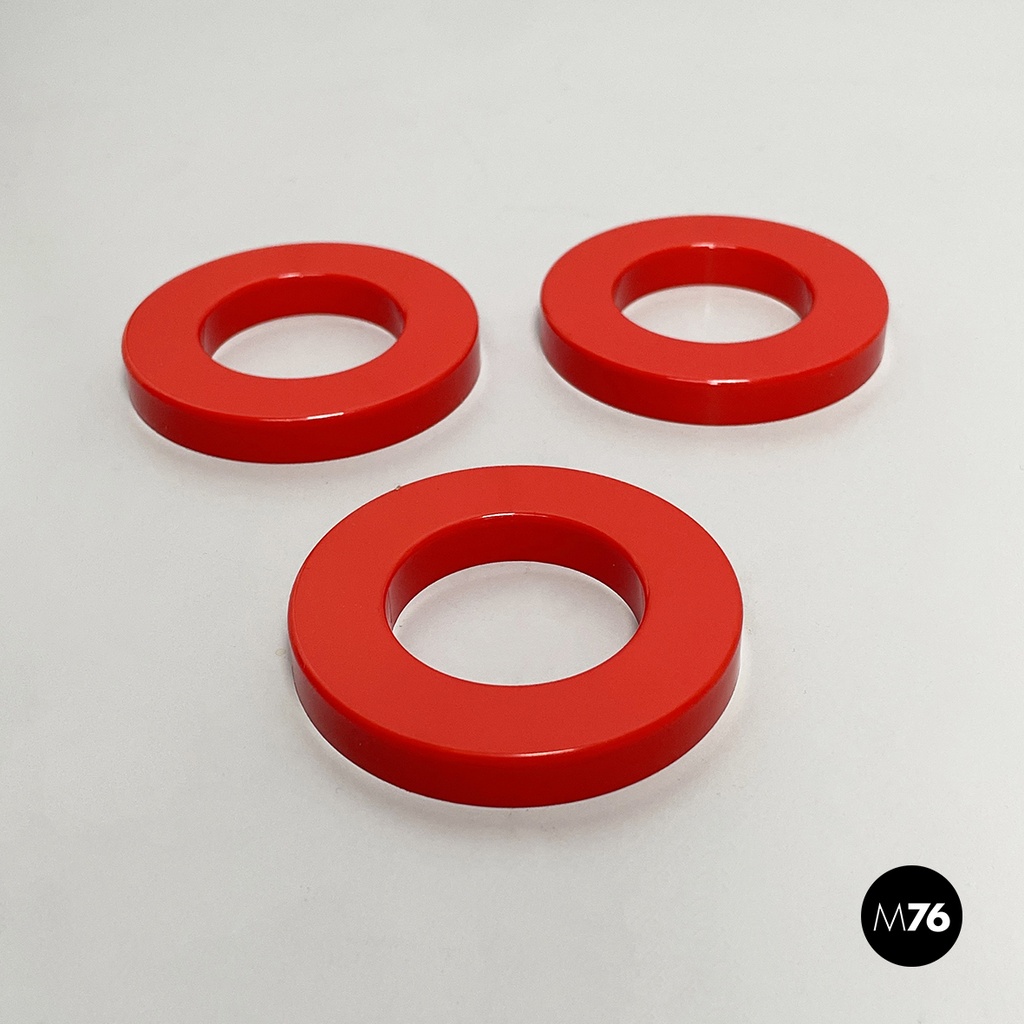 Italian modern red rings for the perpetual wall calendar by Ring A Date, 2020s