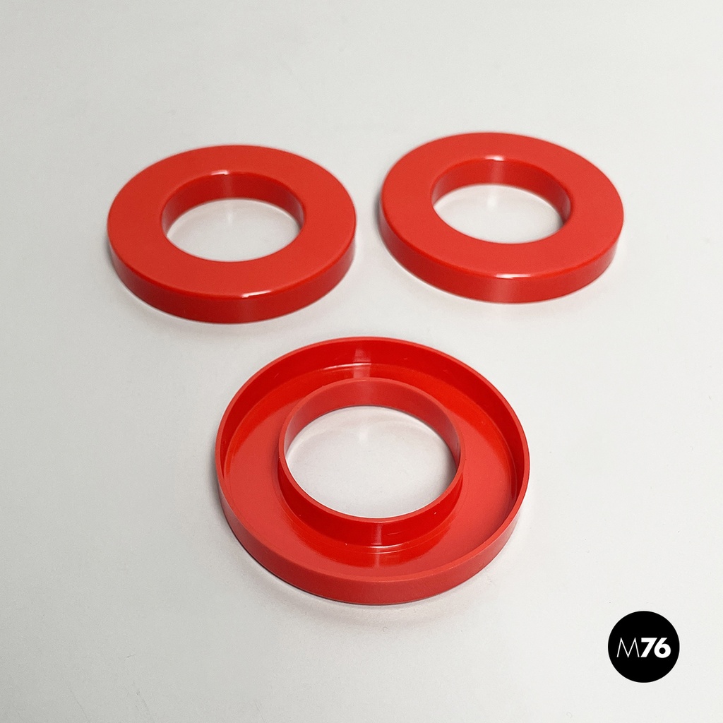 Italian modern red rings for the perpetual wall calendar by Ring A Date, 2020s