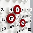 Italian modern red rings for the perpetual wall calendar by Ring A Date, 2020s