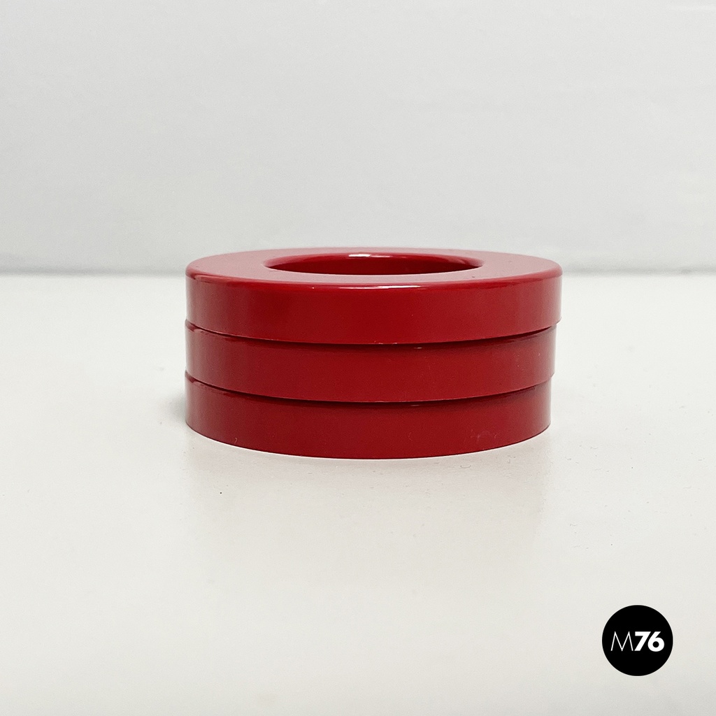 Italian modern red rings for the perpetual wall calendar by Ring A Date, 2020s