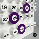 Italian modern purple rings for the perpetual wall calendar by Ring A Date, 2020