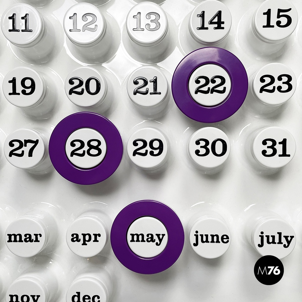 Italian modern purple rings for the perpetual wall calendar by Ring A Date, 2020