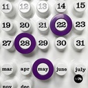 Italian modern purple rings for the perpetual wall calendar by Ring A Date, 2020