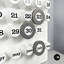 Italian modern gray rings for the perpetual wall calendar by Ring A Date, 2020s