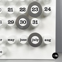 Italian modern gray rings for the perpetual wall calendar by Ring A Date, 2020s