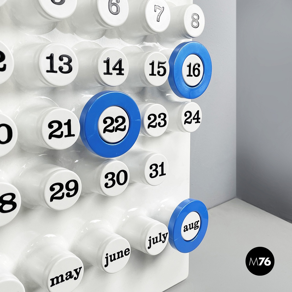 Italian modern light blue rings for perpetual wall calendar by Ring A Date, 2020