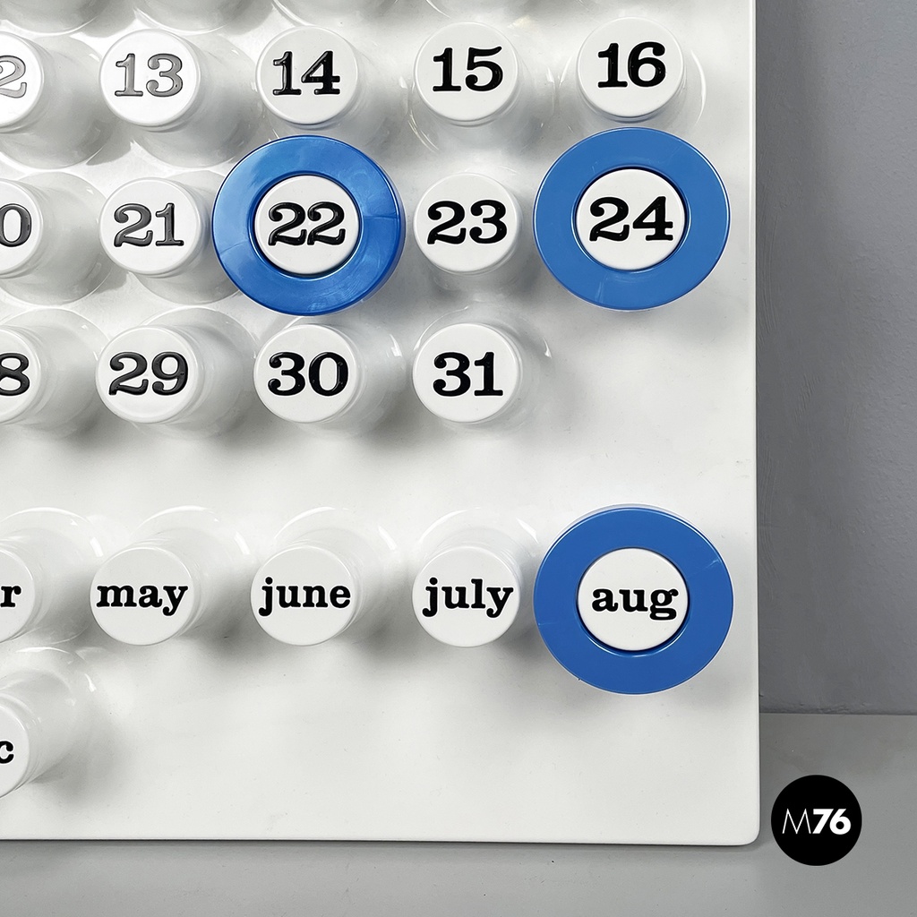 Italian modern light blue rings for perpetual wall calendar by Ring A Date, 2020