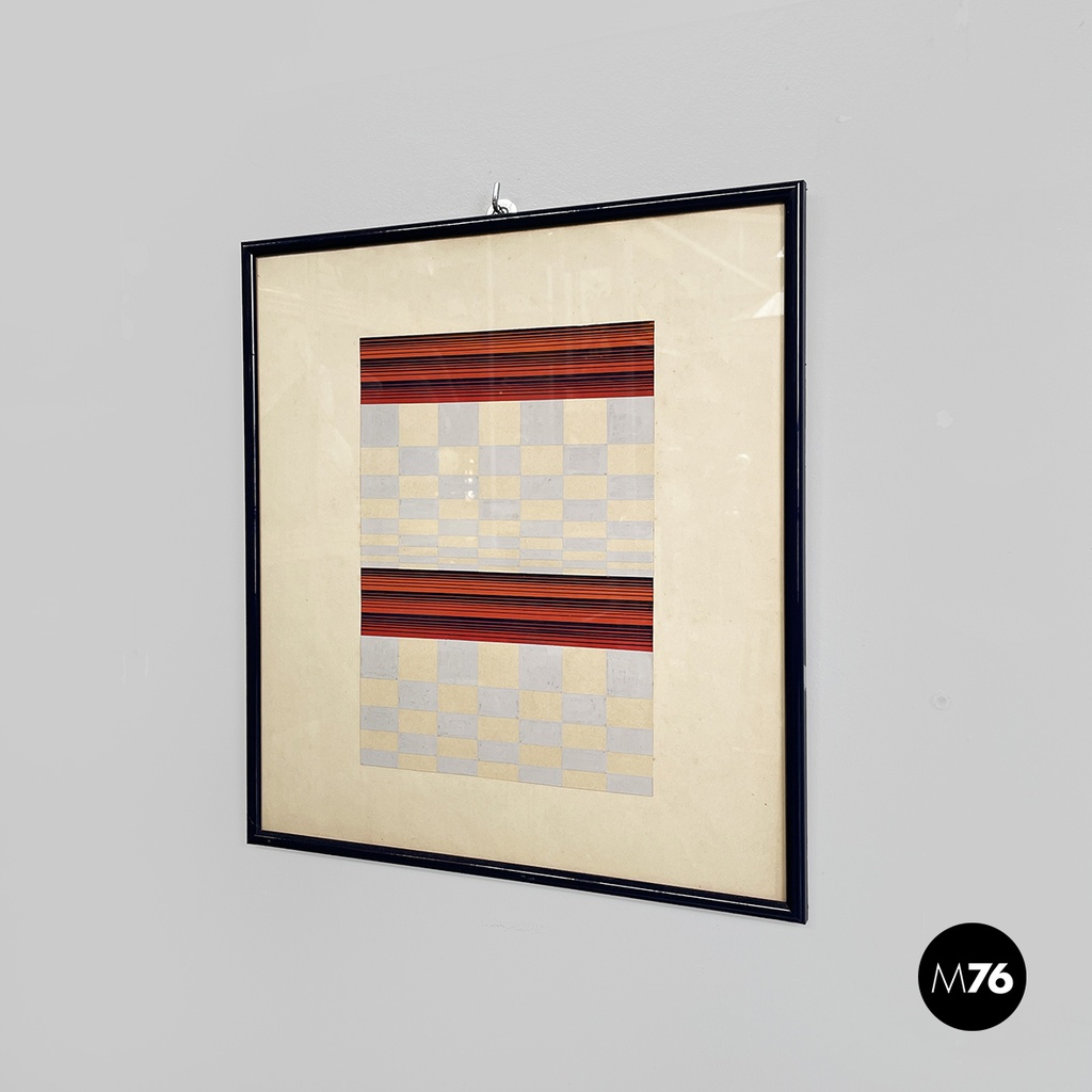 Quadro geometrico su carta, 1990 ca.