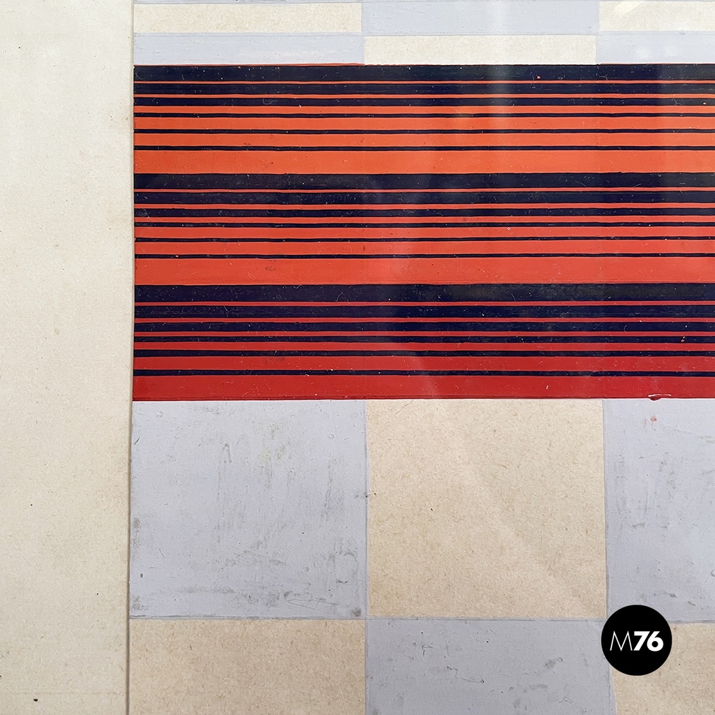 Quadro geometrico su carta, 1990 ca.