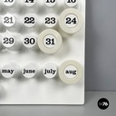 Italian modern white rings for perpetual wall calendar by Ring A Date, 2020s