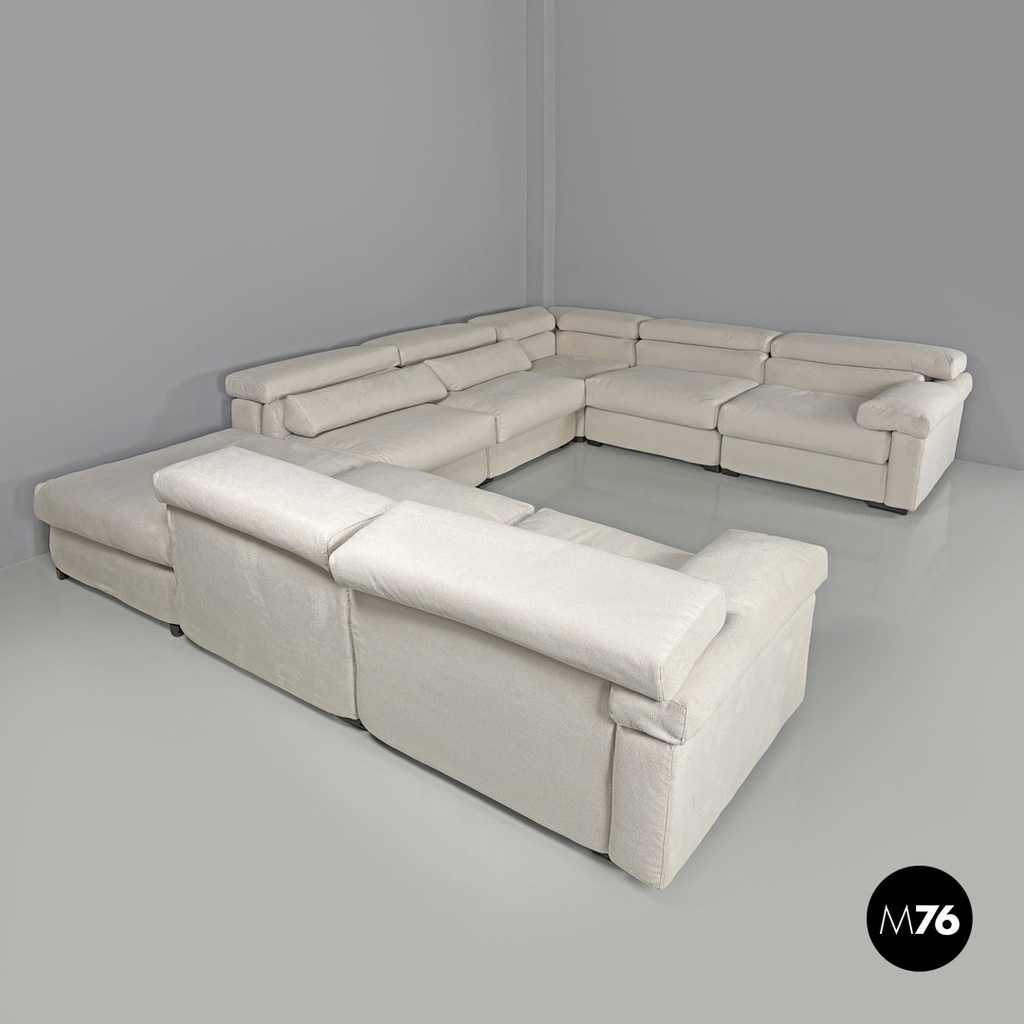Italian modern modular white sofa Erasmo by Afra and Tobia Scarpa for B&B, 1970s