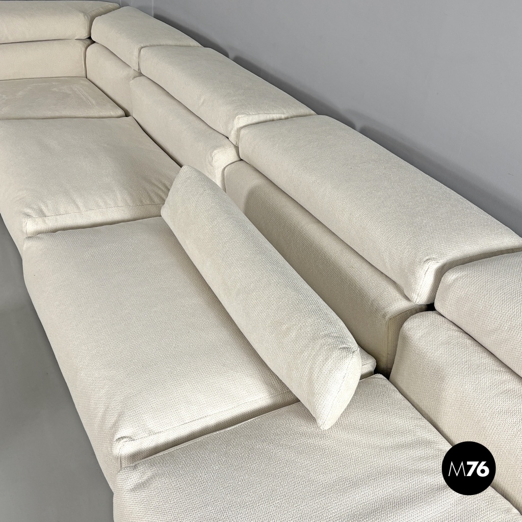 Italian modern modular white sofa Erasmo by Afra and Tobia Scarpa for B&B, 1970s