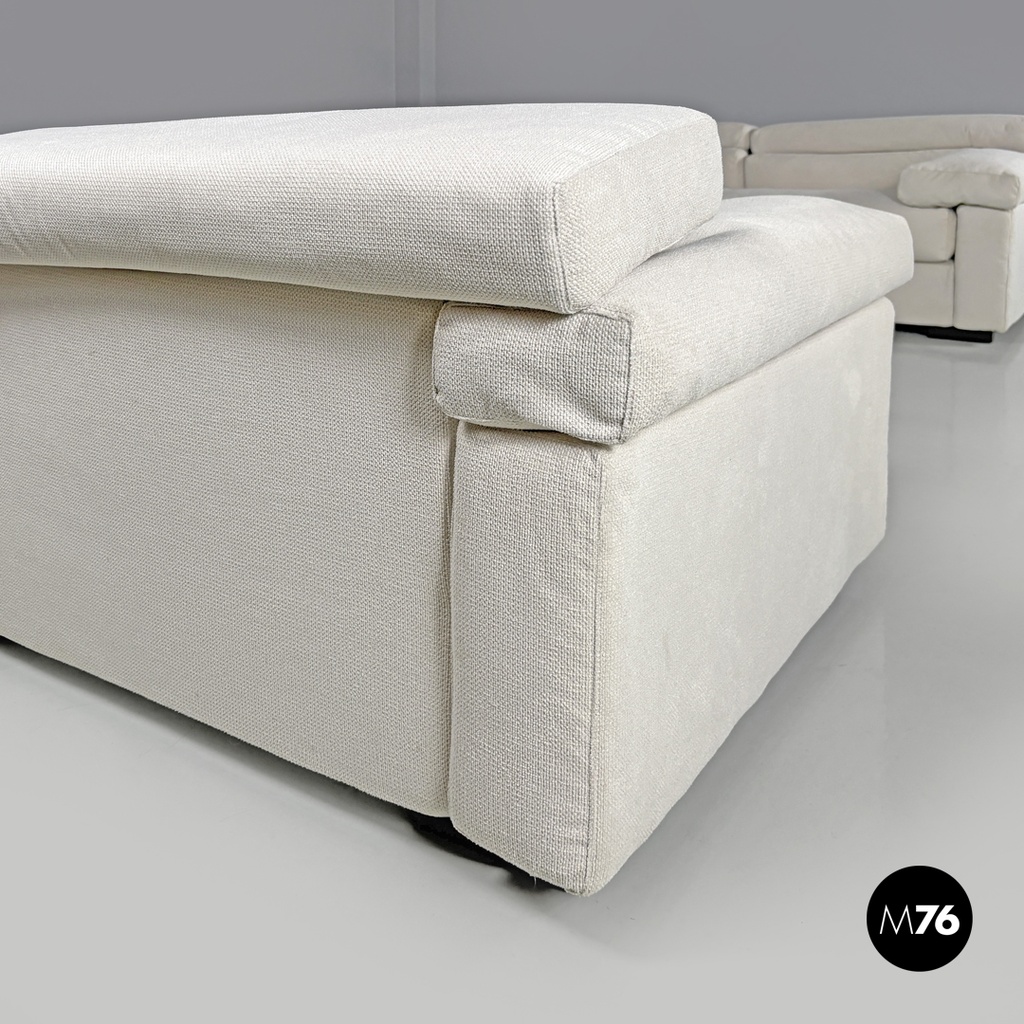 Italian modern modular white sofa Erasmo by Afra and Tobia Scarpa for B&B, 1970s