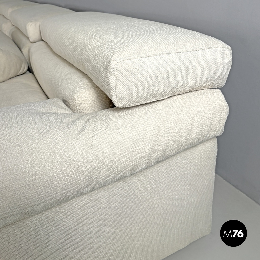 Italian modern modular white sofa Erasmo by Afra and Tobia Scarpa for B&B, 1970s