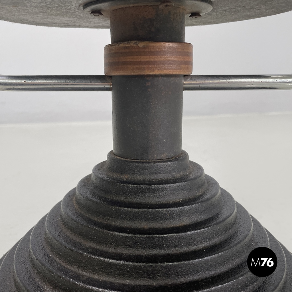 Portaombrelli tondo di Origlia in legno e ghisa, 1980 ca.