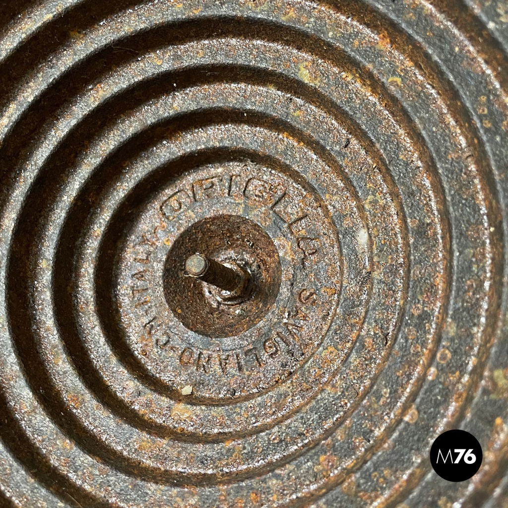 Portaombrelli tondo di Origlia in legno e ghisa, 1980 ca.