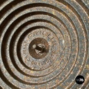 Portaombrelli tondo di Origlia in legno e ghisa, 1980 ca.