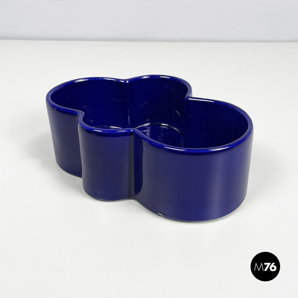 Italian mid-century modern Blue bowl by Mangiarotti for Fratelli Brambilla 1970s