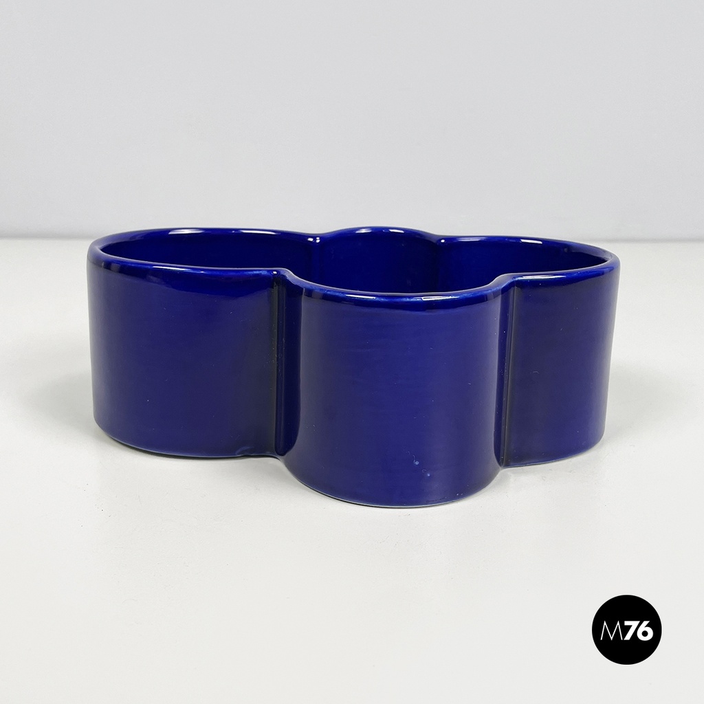Italian mid-century modern Blue bowl by Mangiarotti for Fratelli Brambilla 1970s
