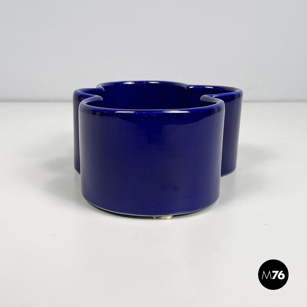 Italian mid-century modern Blue bowl by Mangiarotti for Fratelli Brambilla 1970s