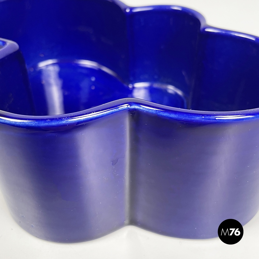 Italian mid-century modern Blue bowl by Mangiarotti for Fratelli Brambilla 1970s