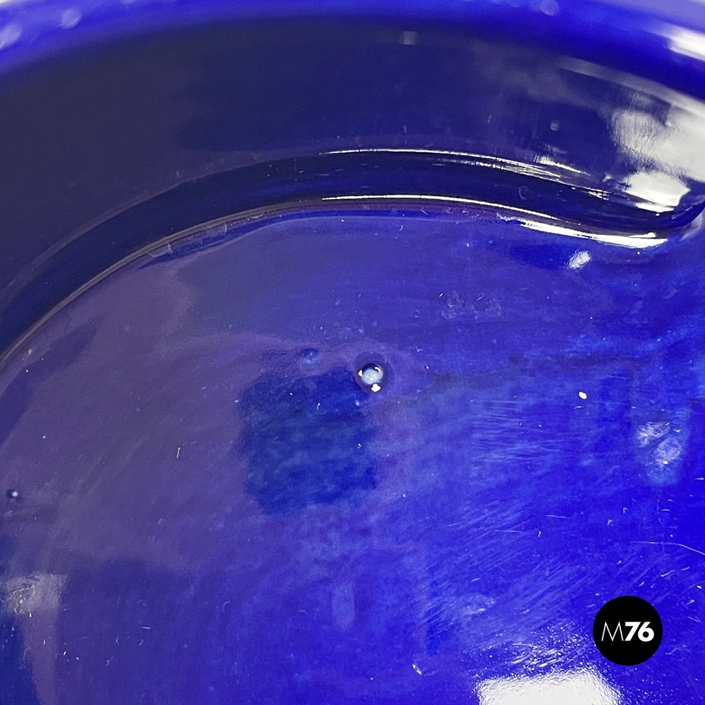 Italian mid-century modern Blue bowl by Mangiarotti for Fratelli Brambilla 1970s