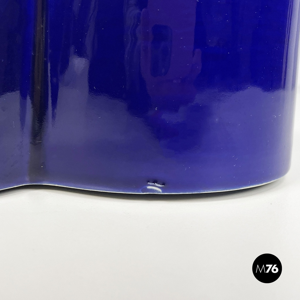 Italian mid-century modern Blue bowl by Mangiarotti for Fratelli Brambilla 1970s