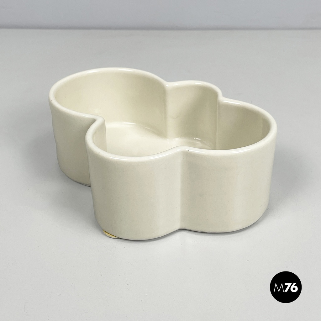 Italian mid-century modern white bowl by Mangiarotti Fratelli Brambilla 1970s