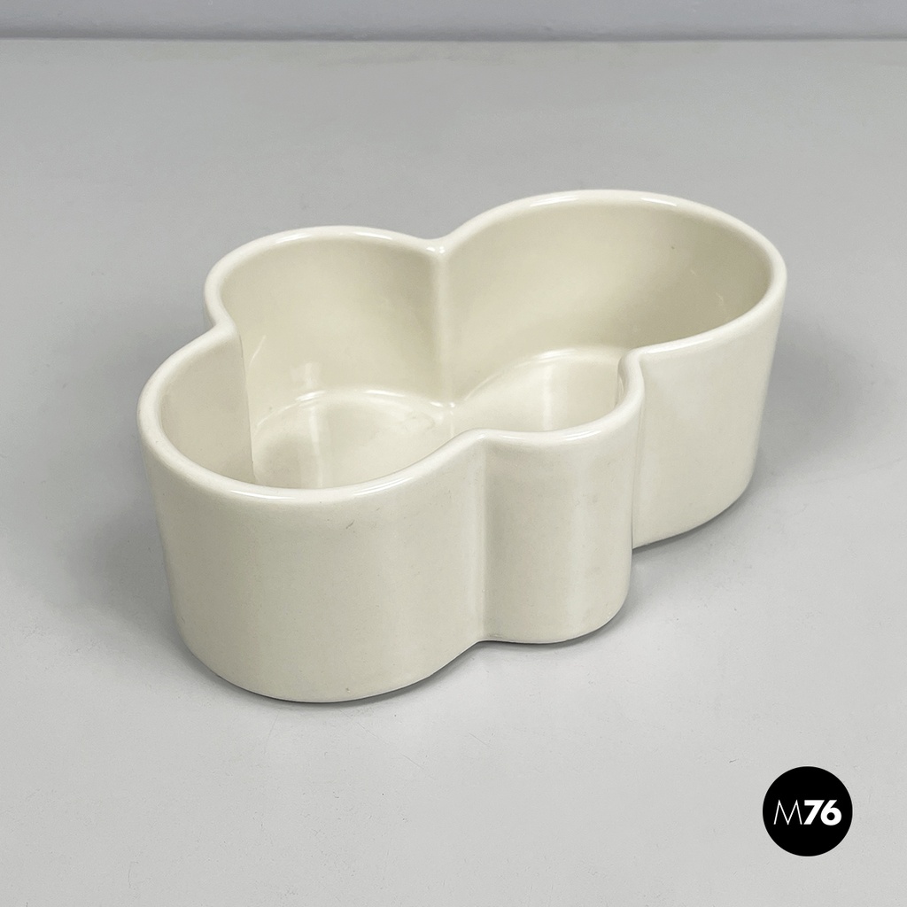 Italian mid-century modern white bowl by Mangiarotti Fratelli Brambilla 1970s
