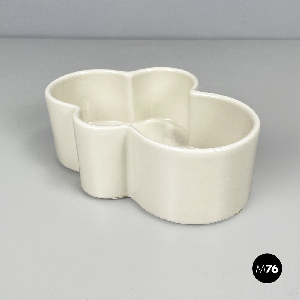 Italian mid-century modern white bowl by Mangiarotti Fratelli Brambilla 1970s