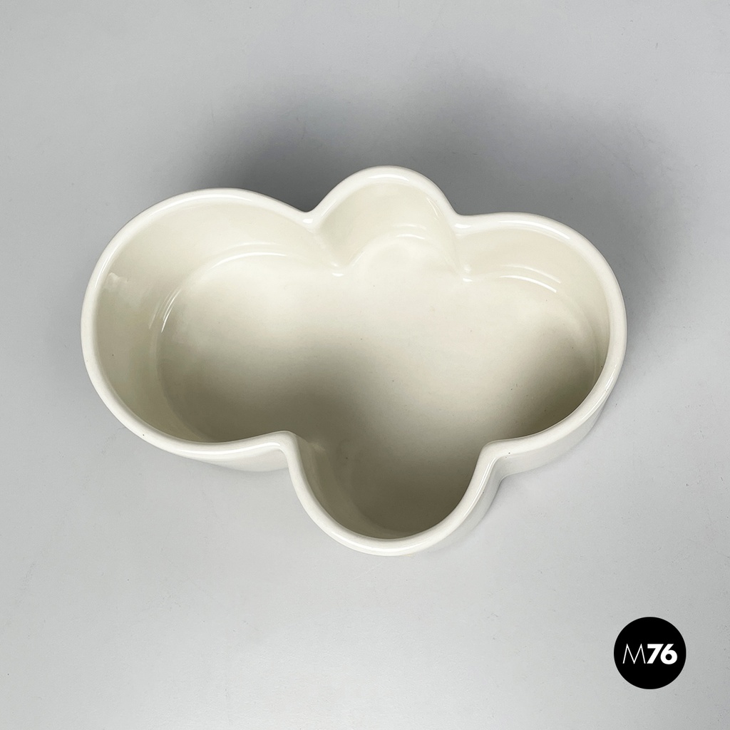 Italian mid-century modern white bowl by Mangiarotti Fratelli Brambilla 1970s