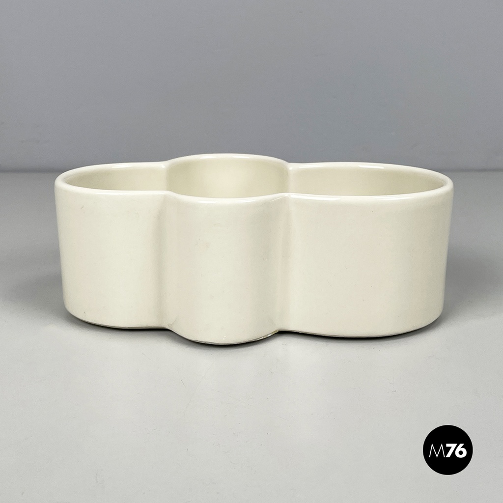 Italian mid-century modern white bowl by Mangiarotti Fratelli Brambilla 1970s