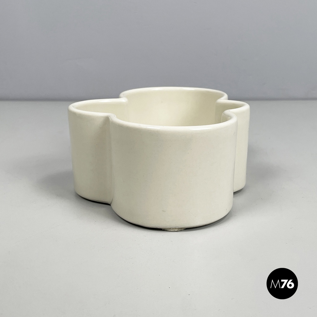 Italian mid-century modern white bowl by Mangiarotti Fratelli Brambilla 1970s