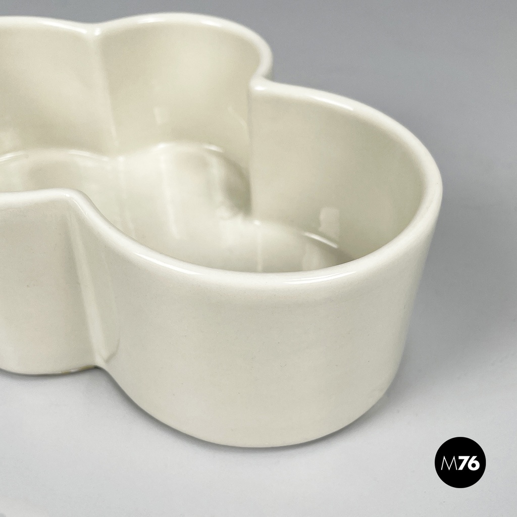 Italian mid-century modern white bowl by Mangiarotti Fratelli Brambilla 1970s